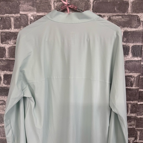 Aday Something Borrowed Shirt snap button up mint green nylon - Picture 9 of 11